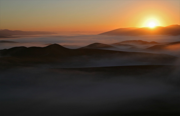 Photo du lever de soleil à Sossusvlei